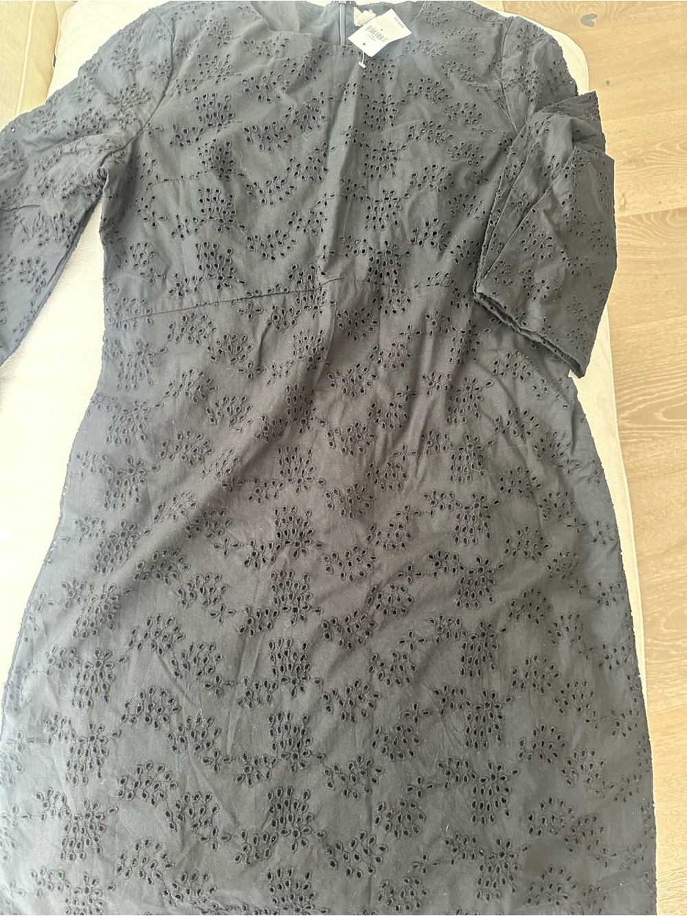 NWT GAP Black Eyelet Cotton Shift Dress 8